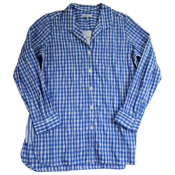 Foxcroft Textured Pandora Shirt Blue Sz 14 - Picture 2 of 8